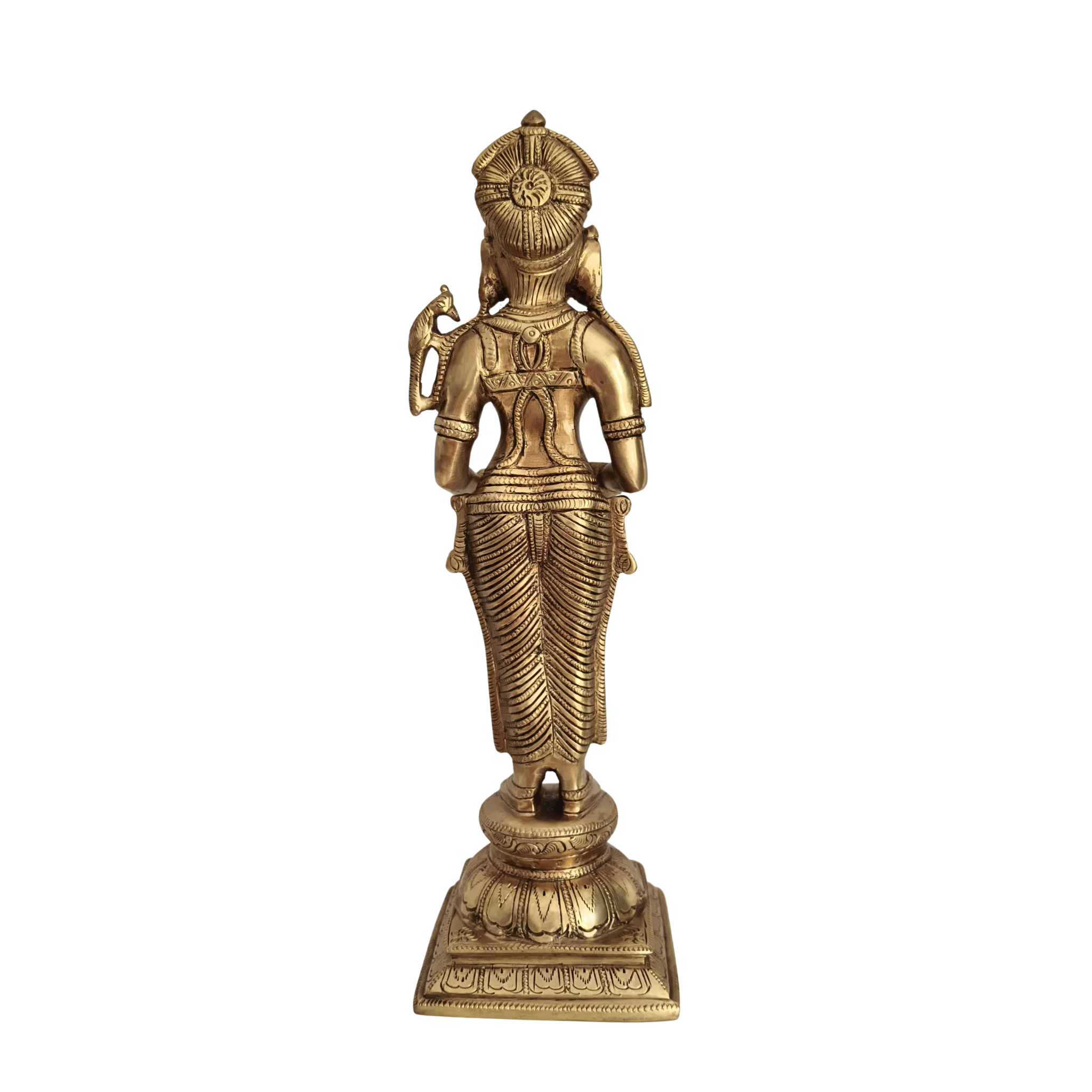 Elegantly Sculpted Brass Deepa Lakshmi (Lady with Lamp) Statue
