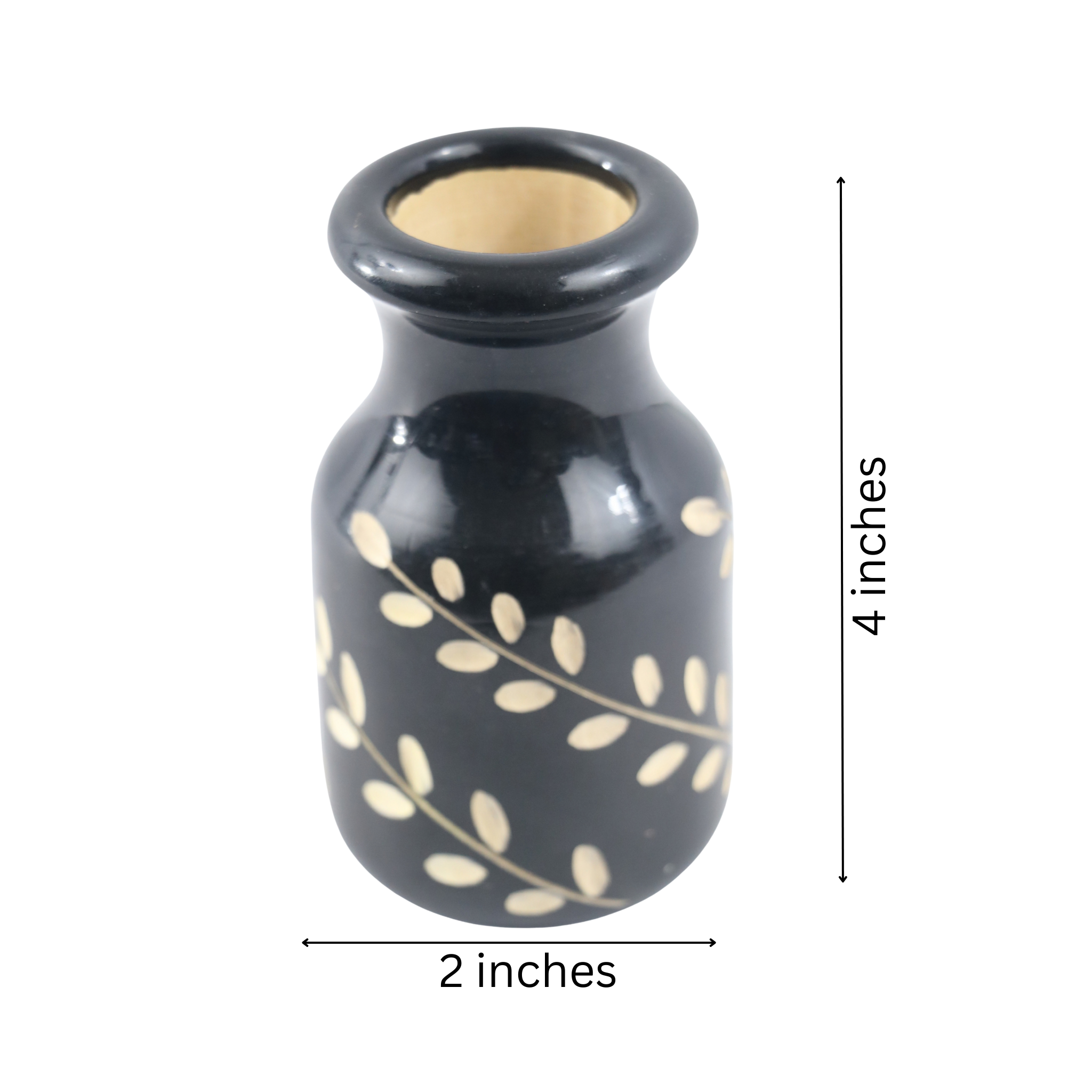 Hand painted wooden flower vase from Channapatna