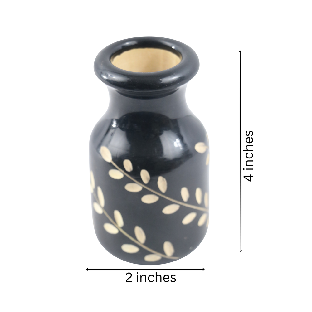 Hand painted wooden flower vase from Channapatna