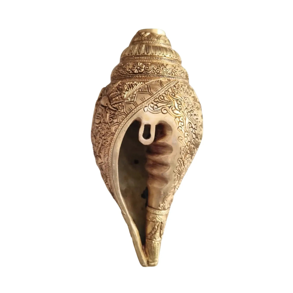 Sacred Brass Durga Mata Shankh Wall Decor – Divine Conch Art for Spiritual Interiors   Brass Ware
