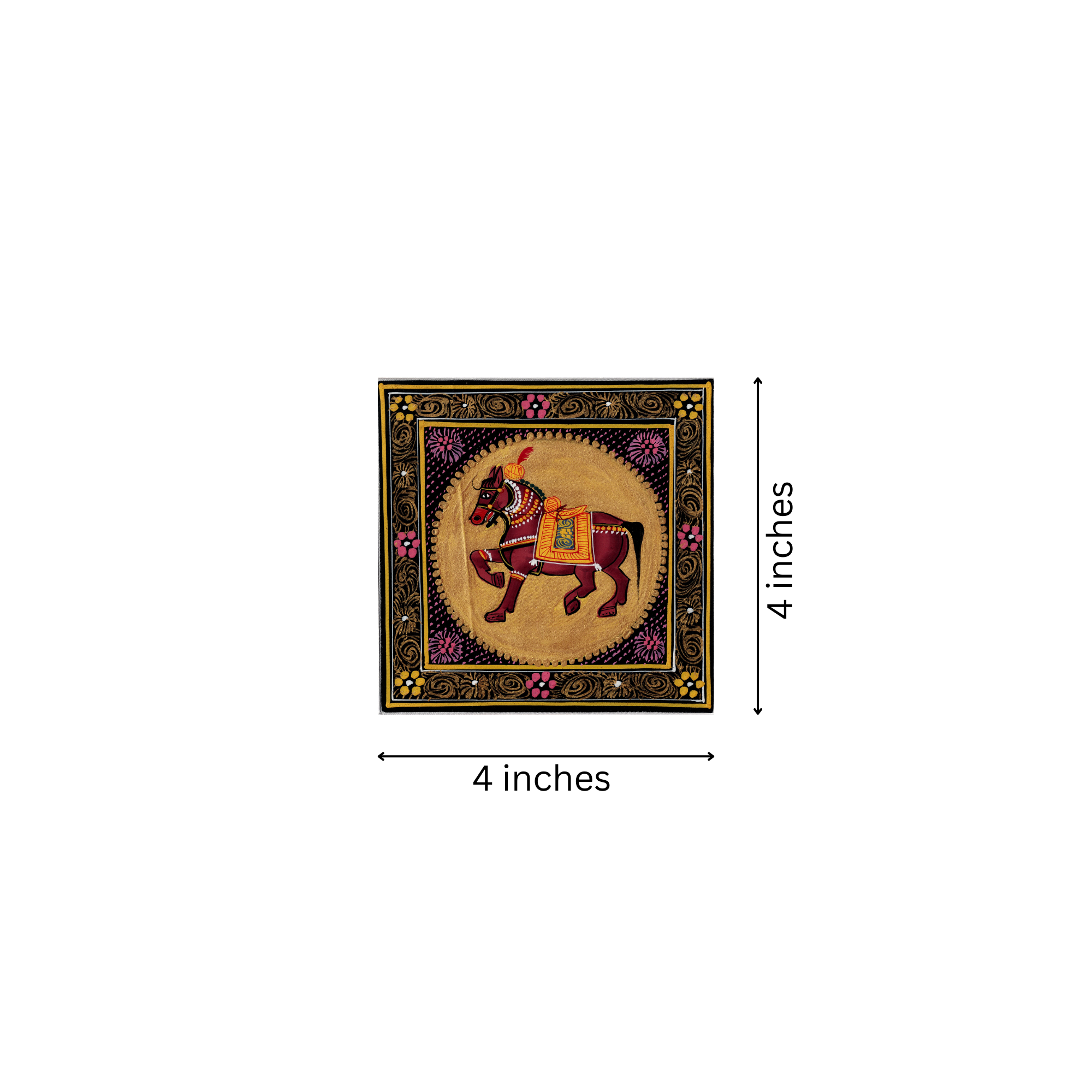 Hand-Painted Traditional Pattachitra Horse Artwork – Symbol of Strength and Energy