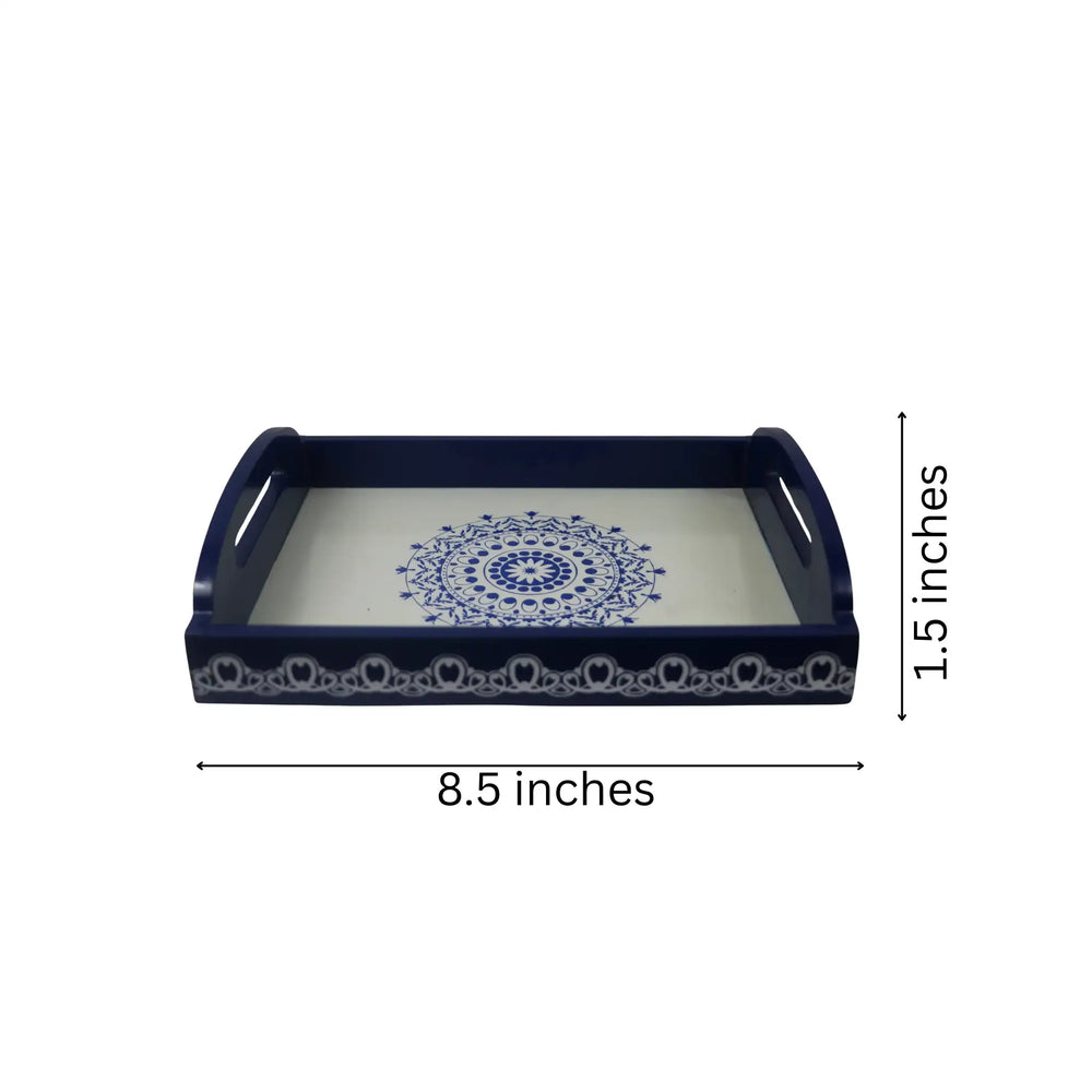Artisan-made Channapatna wooden tray for decorative home use
