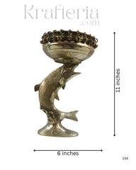 Decorative Brass Fish Urli for Floating Flowers & Candles