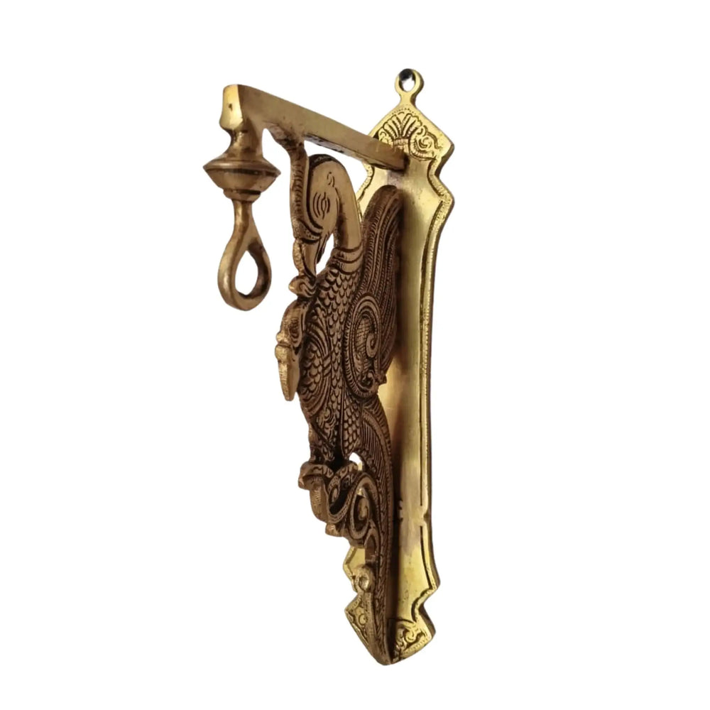 Handcrafted Brass Peacock Wall Hanging Stand   Brass Ware