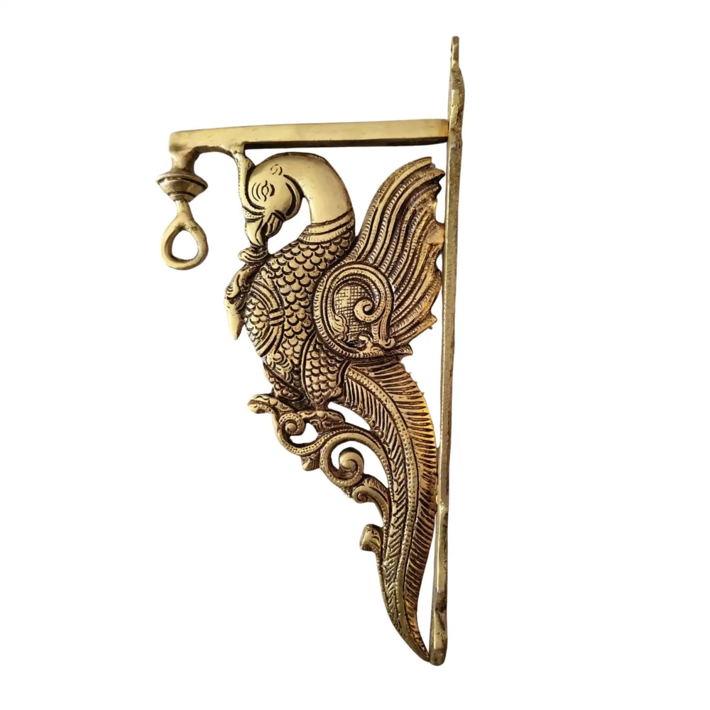 Handcrafted Brass Peacock Wall Hanging Stand   Brass Ware