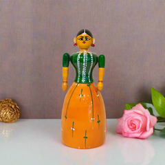 Regal Etikoppaka Lacquer Wooden Lady