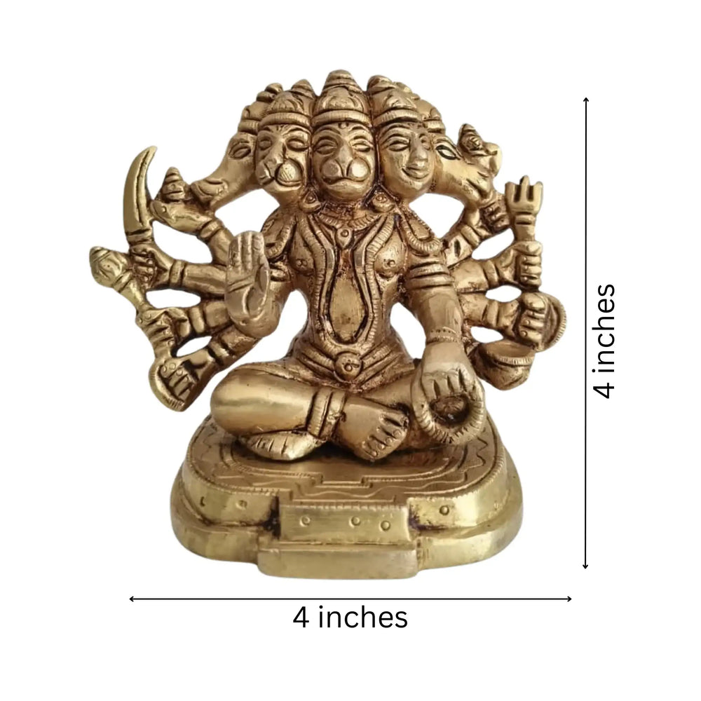 Divine Brass Panchamukha Hanuman – Guardian Energy Idol for Home & Office   Brass Ware