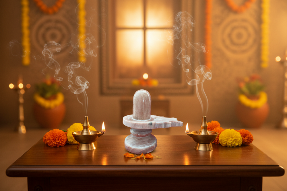 Handcrafted Marble Shiva Lingam-Spiritual Home Temple Idol   Marble Soft Stone