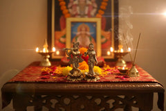 Brass Radha Krishna Idol Set – Krishna & Radha for Home Temple Décor   Brass Ware