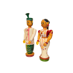 Etikoppaka Wedding Couple - Handcrafted Bridal Figurines