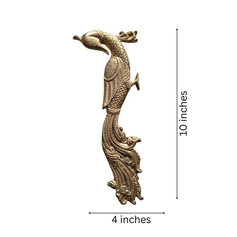 Royal Brass Peacock Door Knocker – Handcrafted Antique Entrance Decor   Brass Artwork
