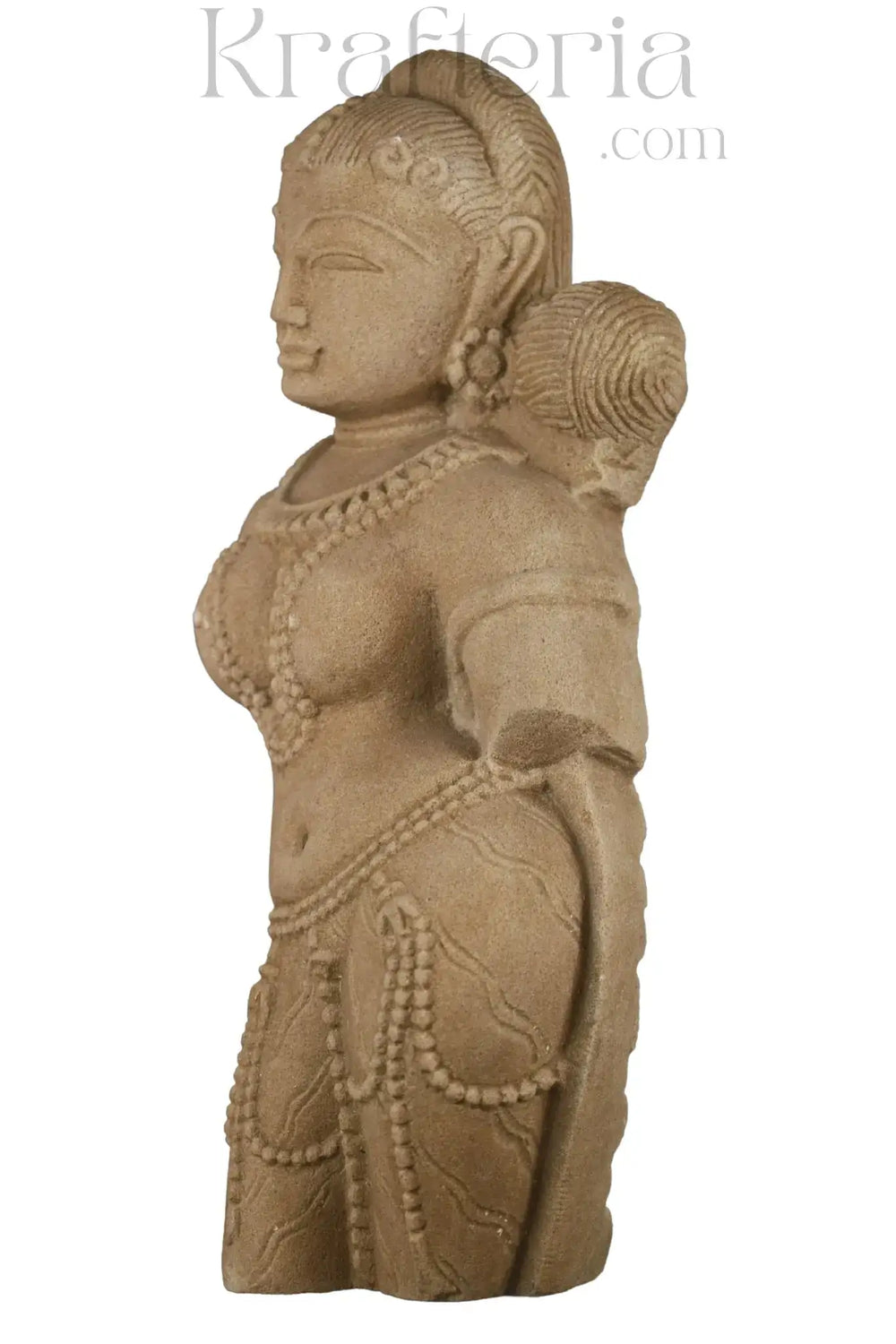 The Graceful Devi - A Sandstone Bust   Sand Stone