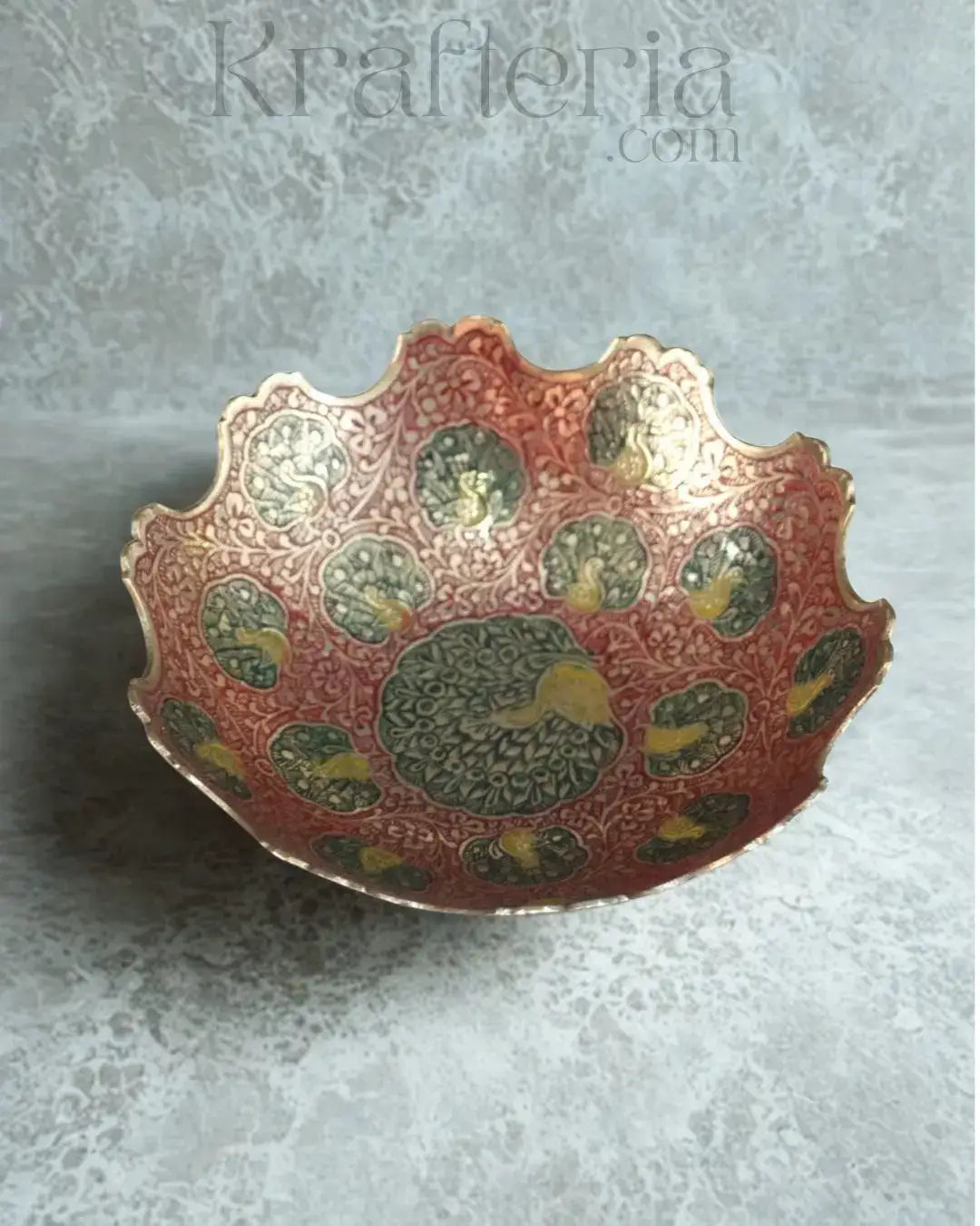 Peacock Glory - Centerpiece Brass Fruit Bowl   Brass Ware