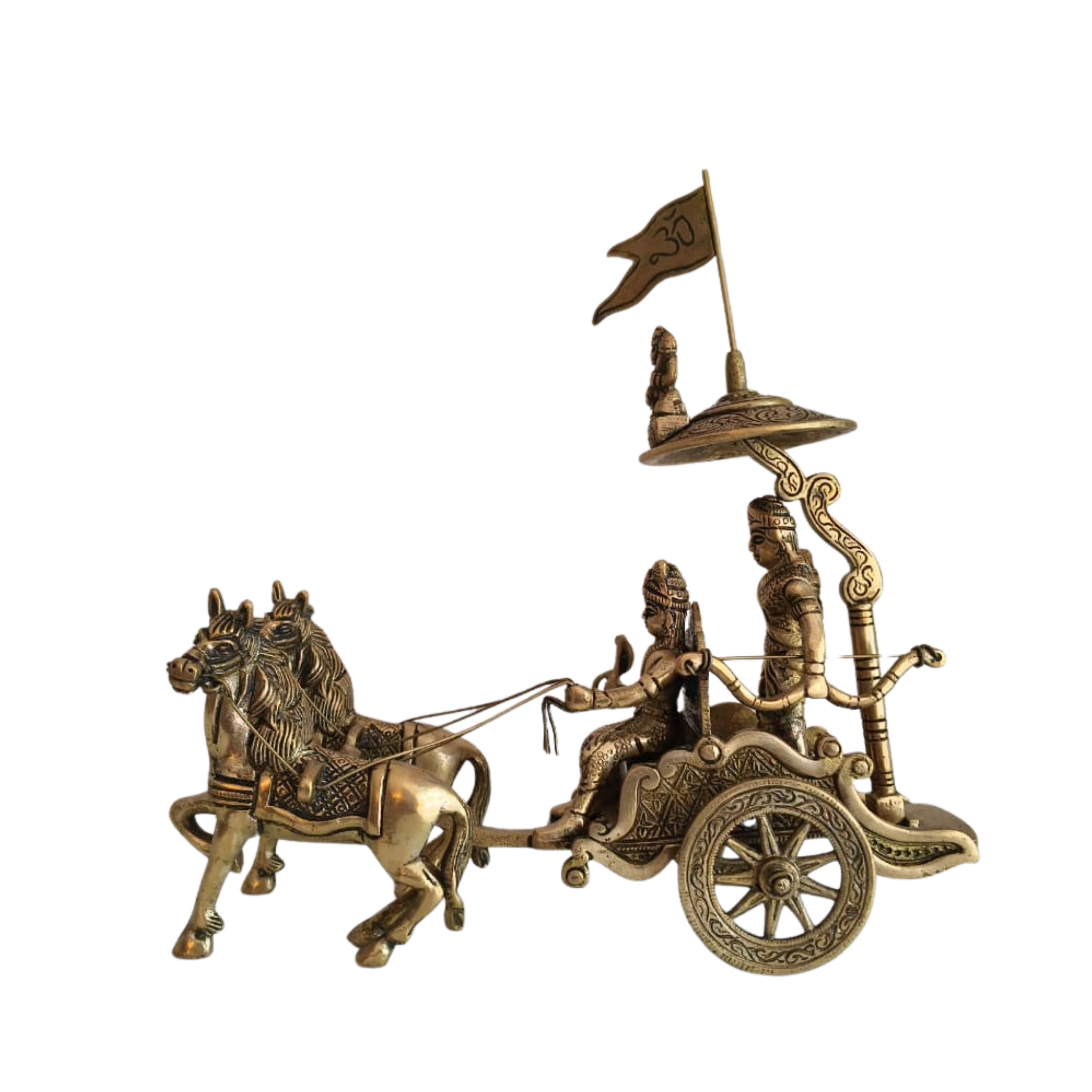 Lord Krishna and Arjuna Chariot Idols
