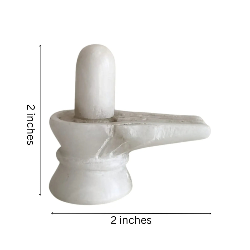 Compact marble Shivling for abhishekam and prayer.