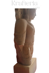 Ancient Indian Sandstone Sculpture of a Divine Being (Deva/Gandharva)