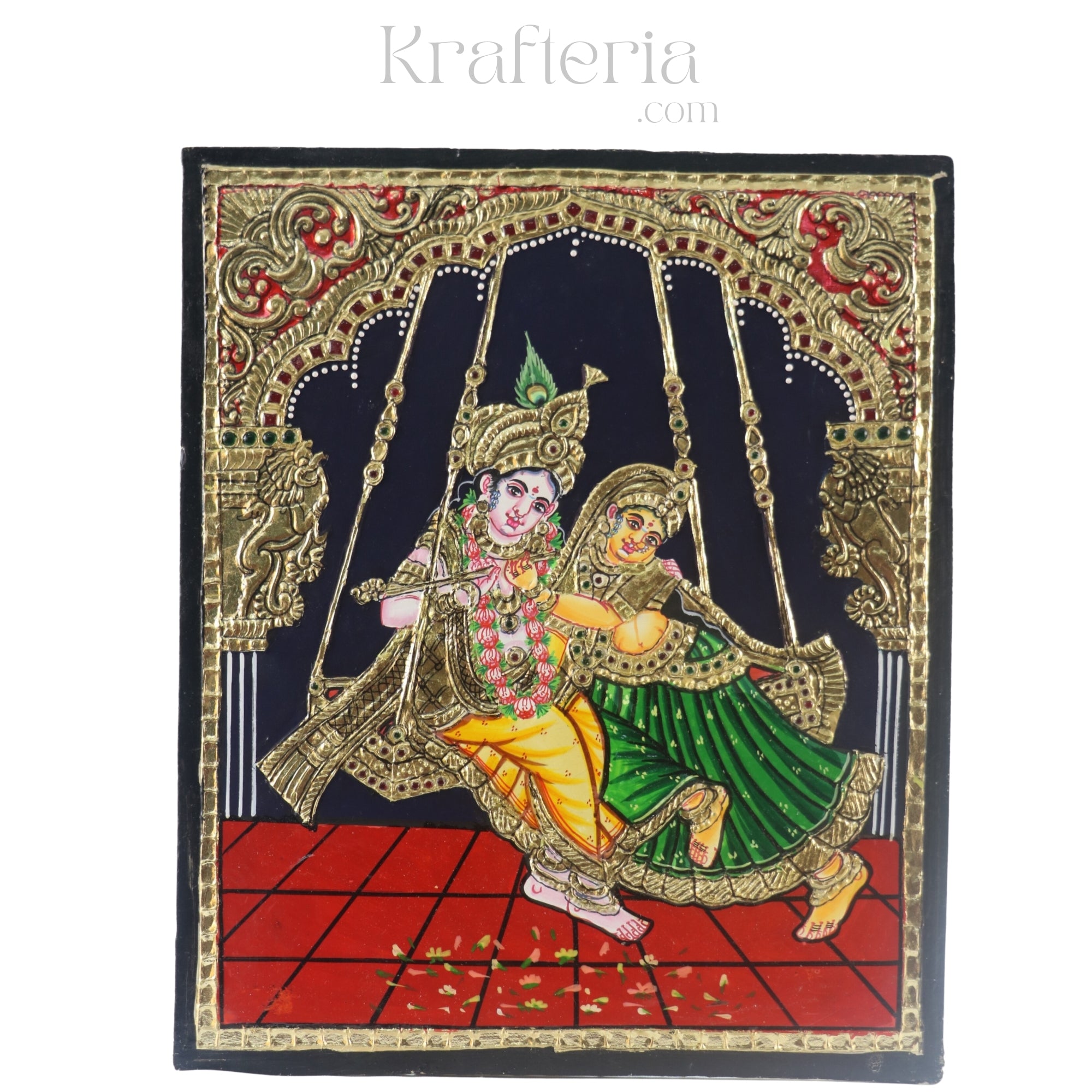 Elegant Radha Krishna – Thanjavur Artistry
