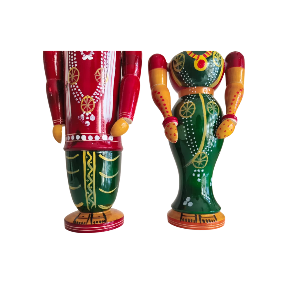 Etikoppaka Wooden Couple – South Indian Marriage Ceremony Folk Art   Etikoppaka Lacquerware