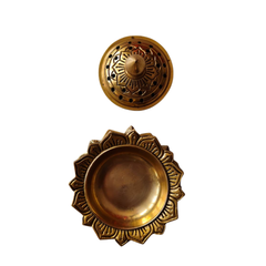 Handcrafted Brass Lotus Dhoop Burner   Brass Artwork