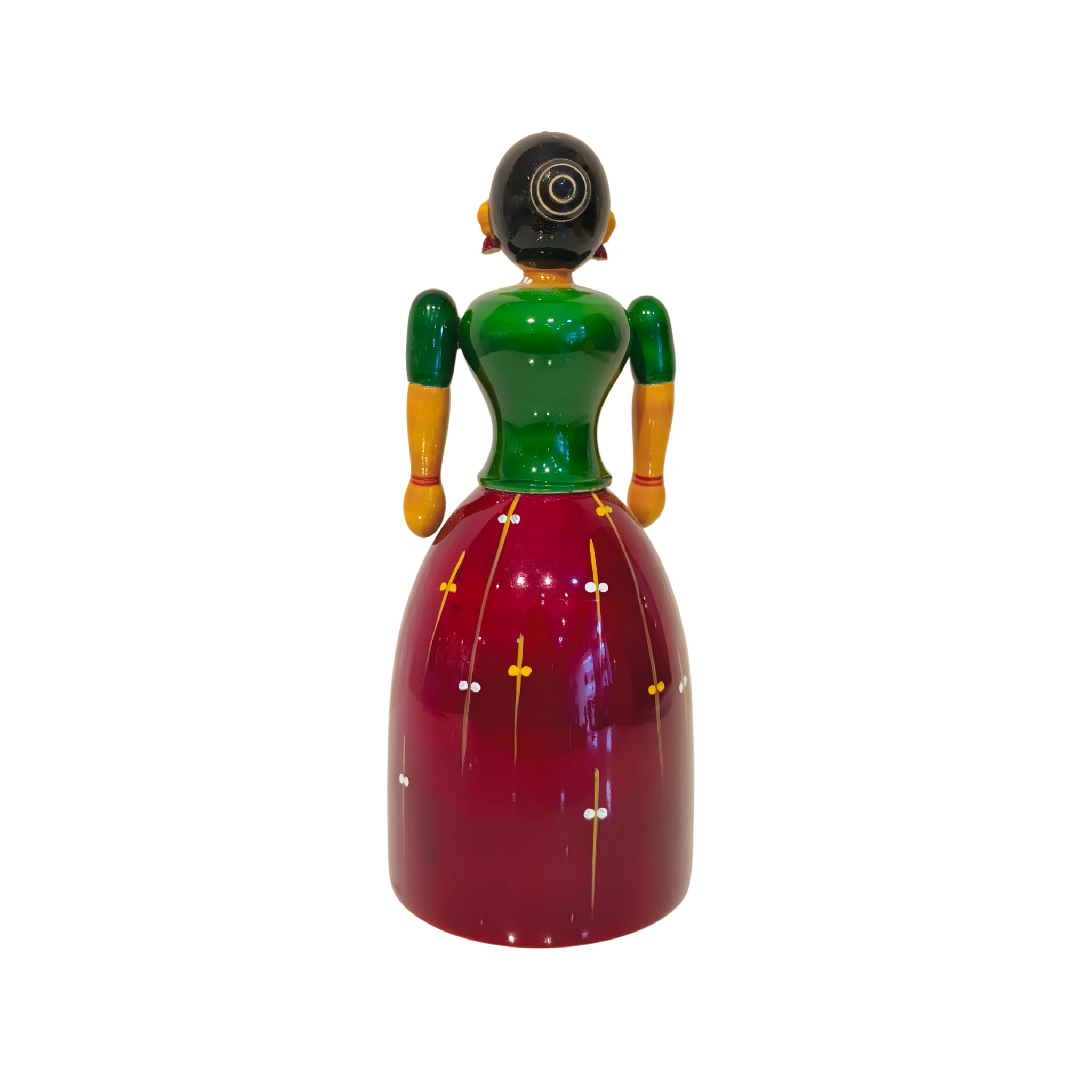 Graceful Etikoppaka Wooden Lady -  Handcrafted Lacquer