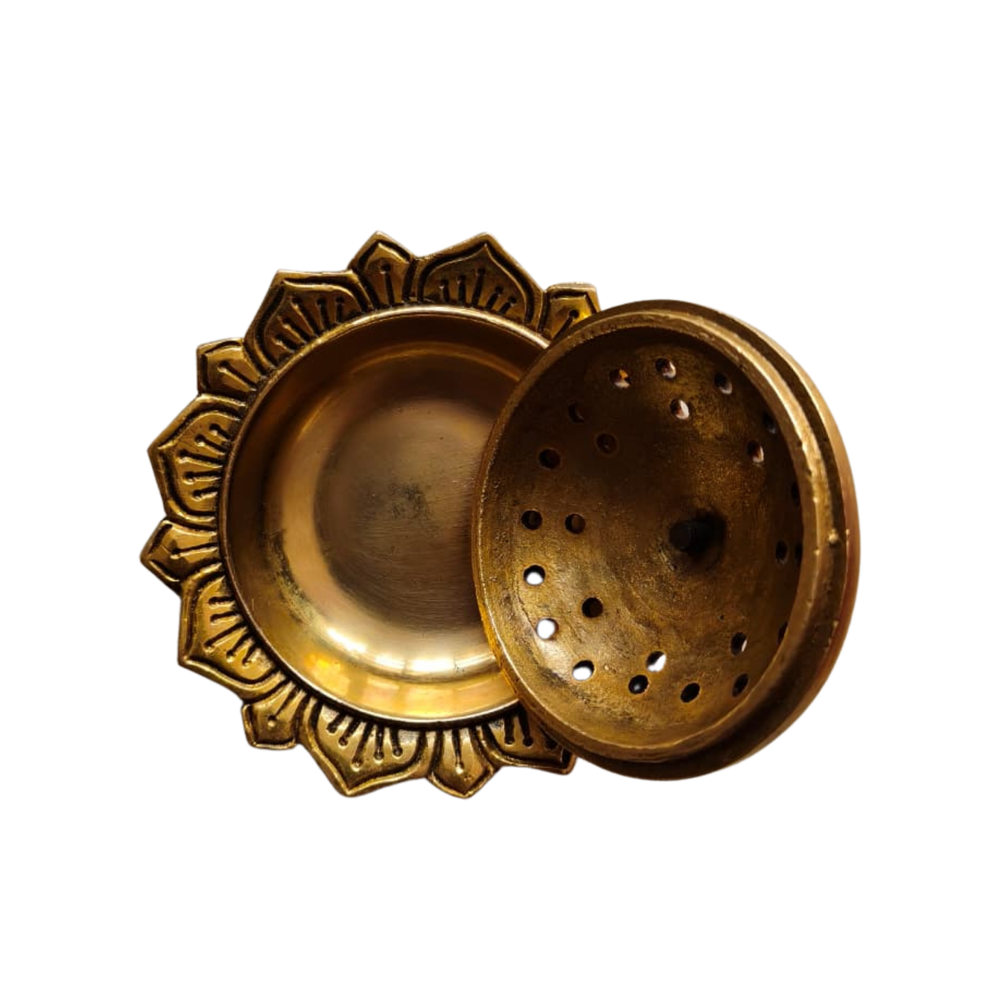 Handcrafted Brass Lotus Dhoop Burner   Brass Artwork