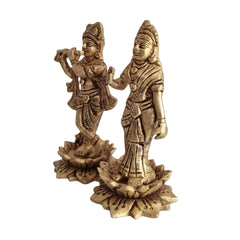 Brass Radha Krishna Idol Set – Krishna & Radha for Home Temple Décor   Brass Ware