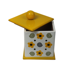 Elegant Channapatna wooden floral jar artisan crafted box