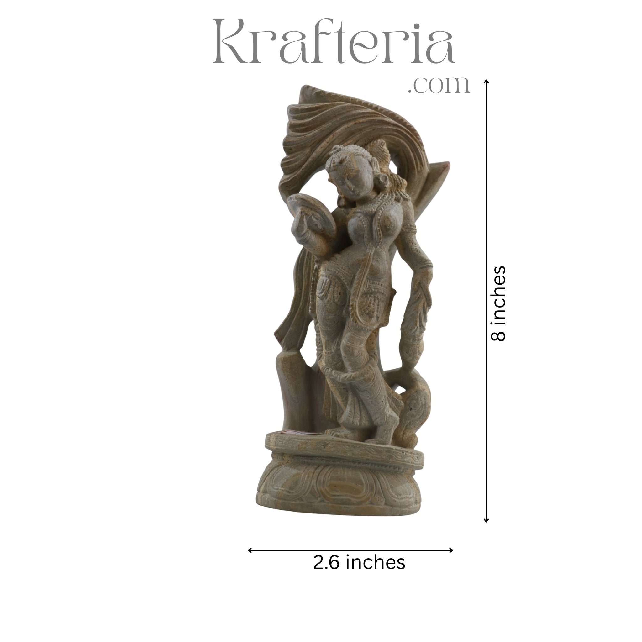 Lady with a Mirror Sculpture – Reflection of Grace and Beauty