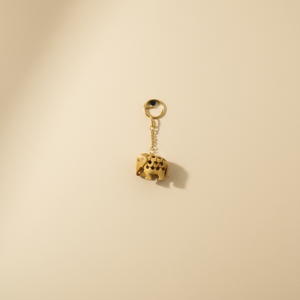 Handcrafted Wooden Jali Key Chains – Intricate Cutwork Design