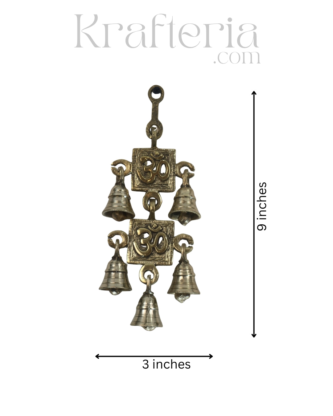 Brass Om Bell Wall Hanging – Perfect for Meditation and Prayer Spaces