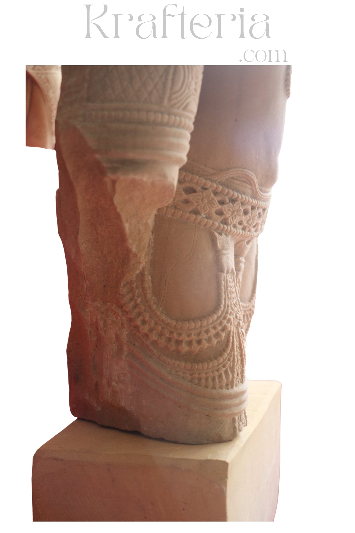 Ancient Indian Sandstone Sculpture of a Divine Being (Deva/Gandharva)