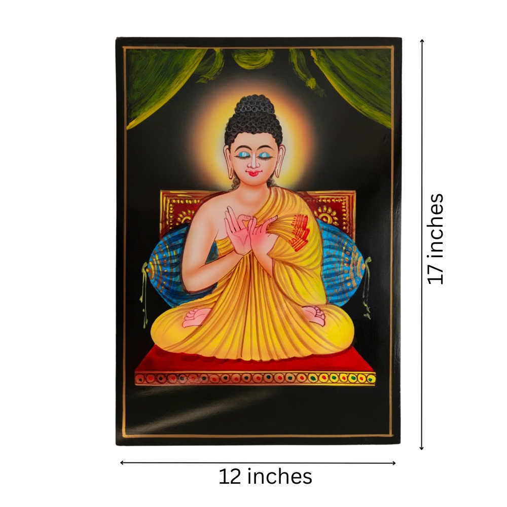 Authentic Indian Nirmal painting featuring Buddha
