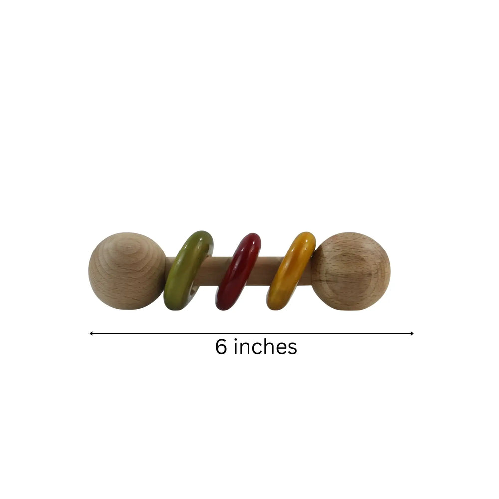 Eco friendly wooden infant rattle toy