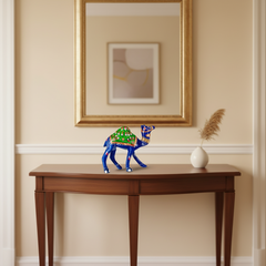 Colorful Metal Camel Statue | Handmade Ethnic Home Decor