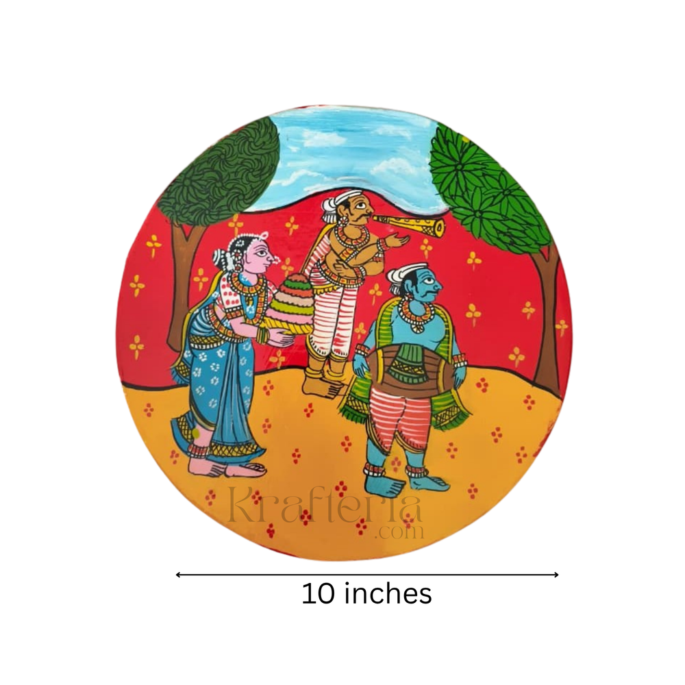 Women’s Festival Gathering – Cheriyal Hand-Painted Wall Plate   wall decor