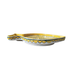 Hand-Painted Blue Pottery Fish Wall Decor | Yellow Coastal Art