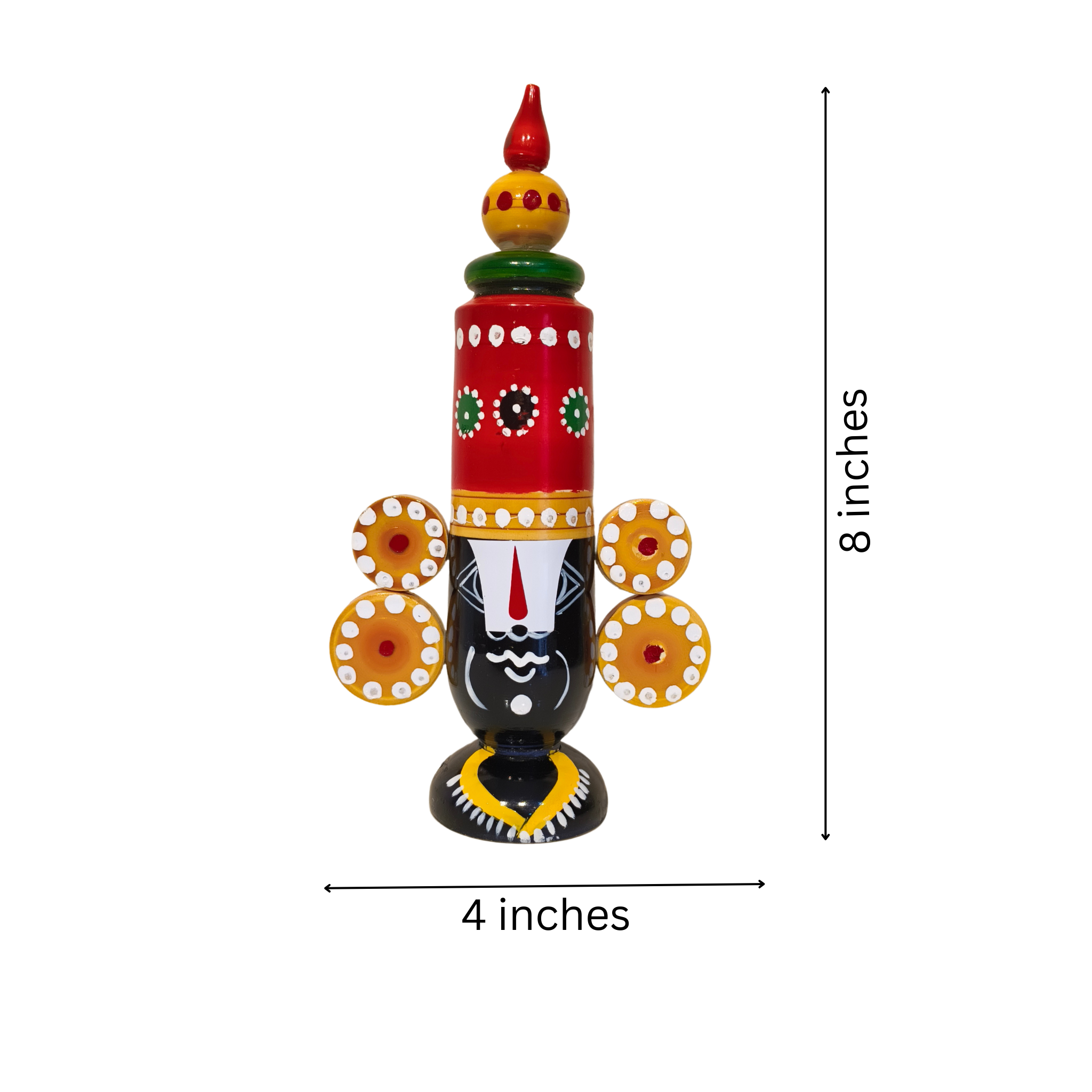 Majestic Etikoppaka Balaji Idol – Handcrafted Wooden Folk Art of Tirumala Tradition