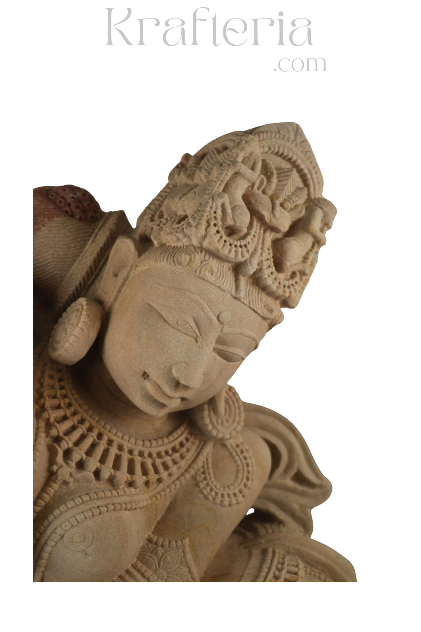 Sandstone Sculpture Of A Traditional Indian Dancer