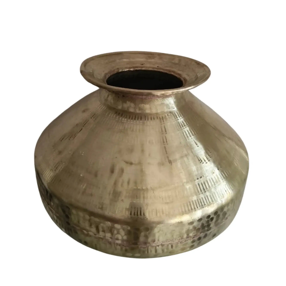 Brass Kalash Pot – Traditional Hammered Metal Decorative Vessel   Brass Artwork