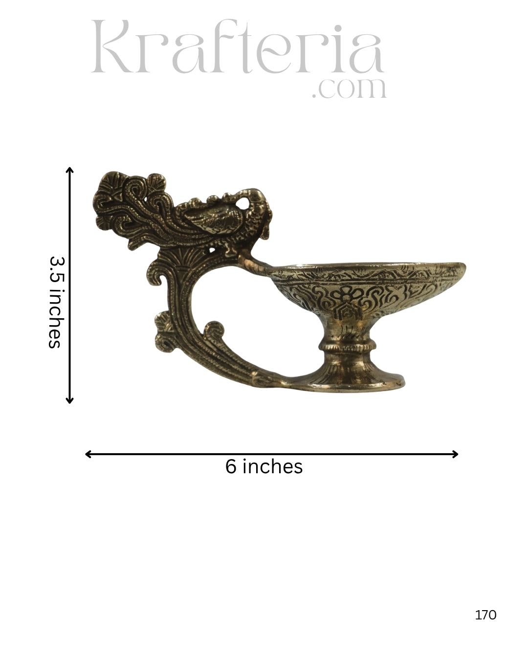 Handcrafted Brass Peacock Deepam with Intricate Design