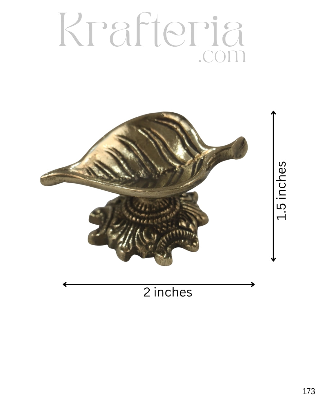 Brass Leaf Deepam (Diya) with Artistic Detailing