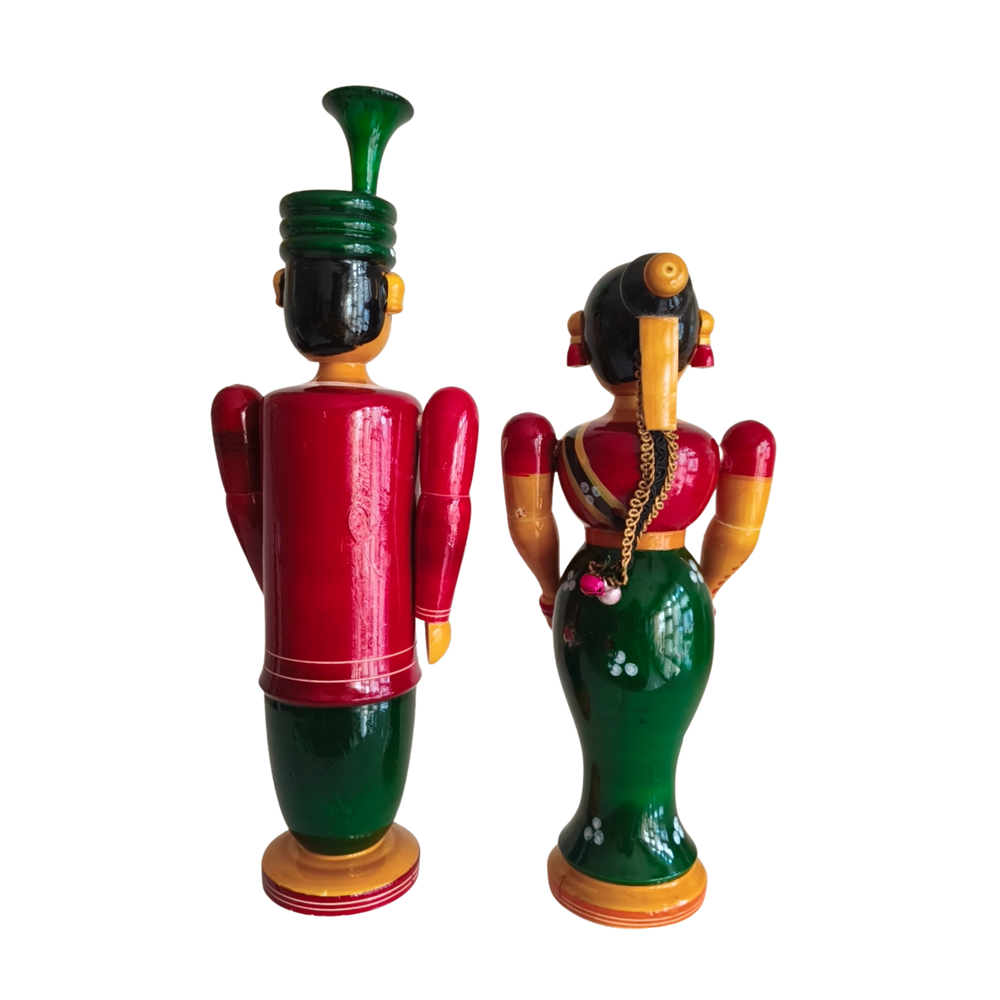Etikoppaka Wooden Couple – South Indian Marriage Ceremony Folk Art   Etikoppaka Lacquerware