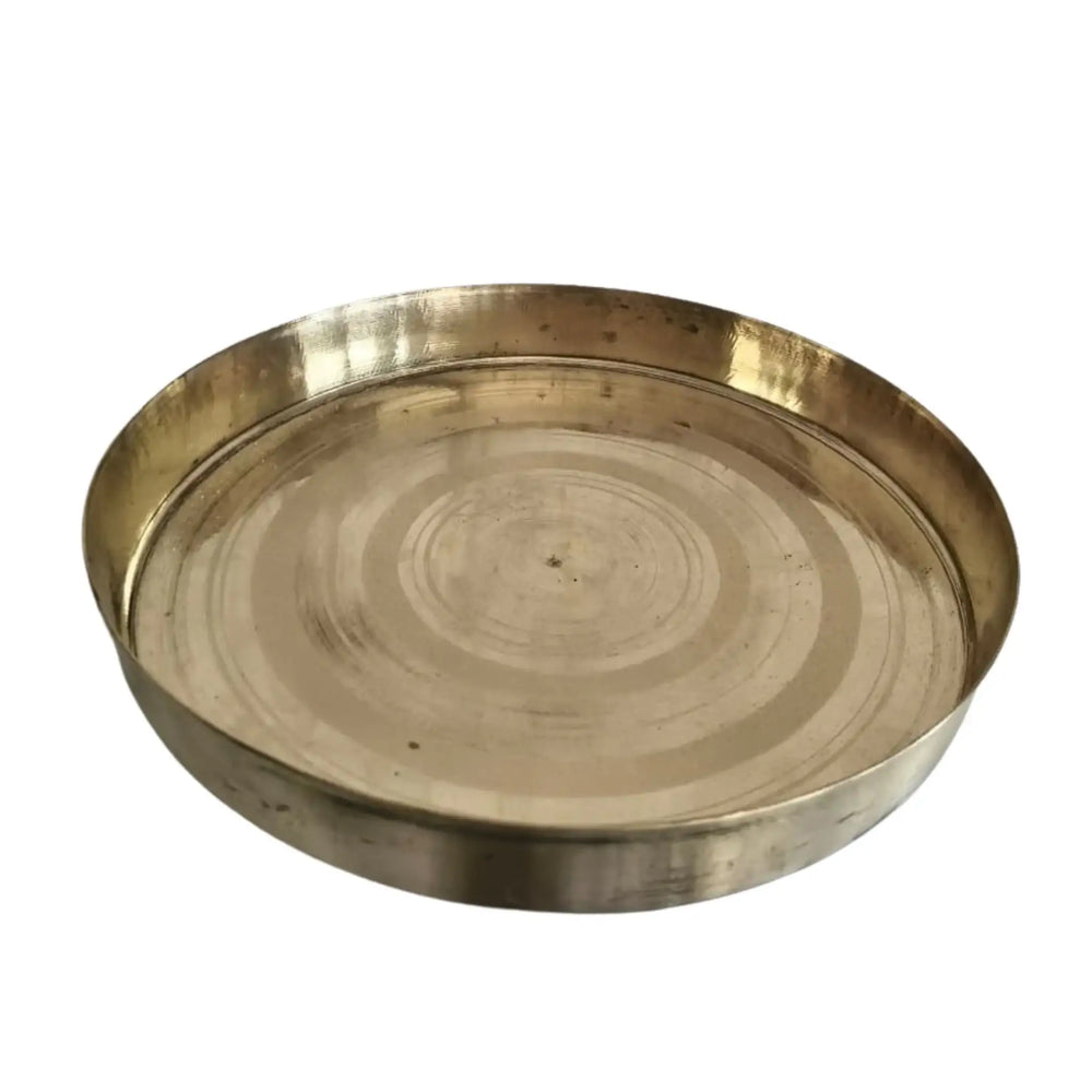 Multipurpose round brass plate for rituals and festivals