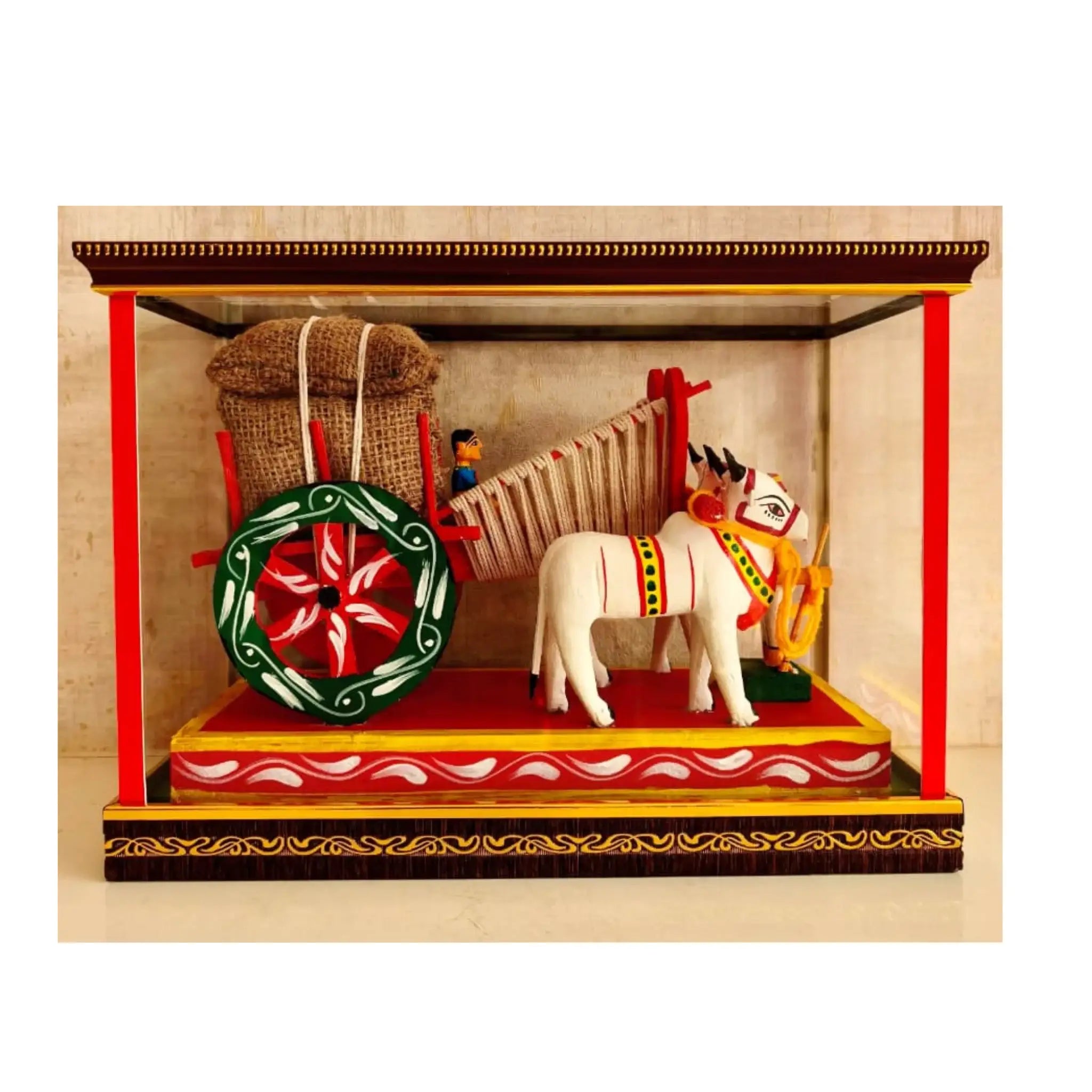 Rural Splendor – Kondapalli Handcrafted Bullock Cart Doll   Kondapalli Lacquerware