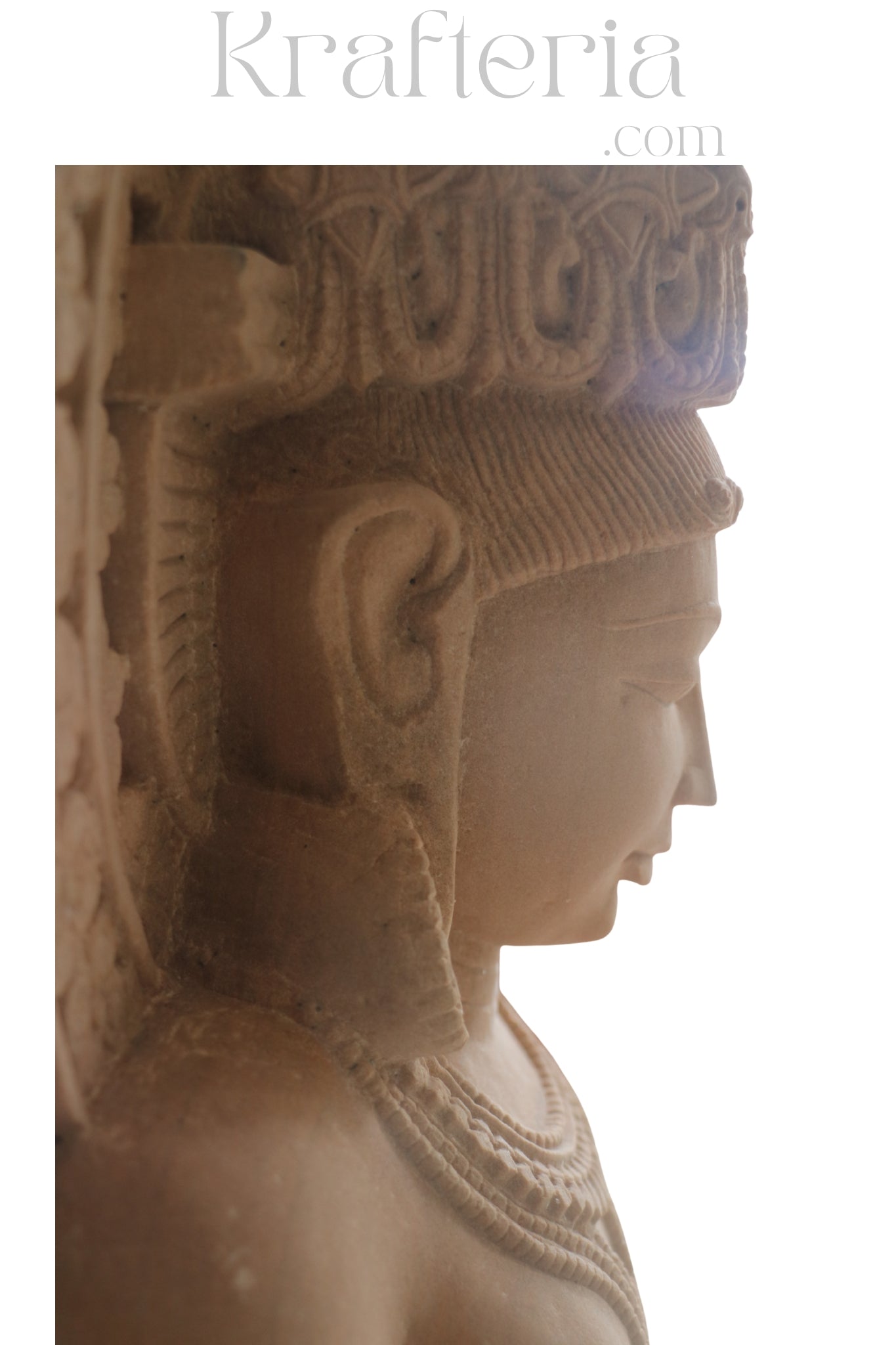 Ancient Indian Sandstone Sculpture of a Divine Being (Deva/Gandharva)