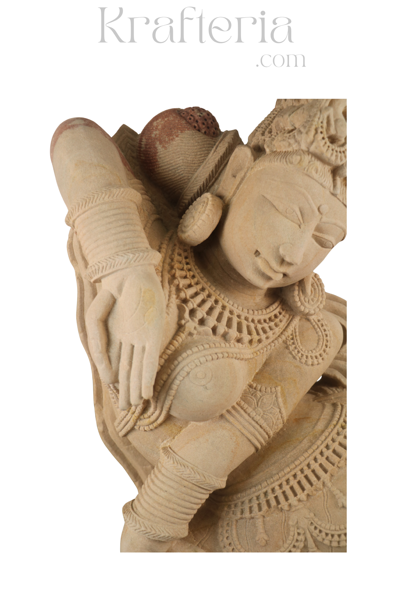Sandstone Sculpture Of A Traditional Indian Dancer
