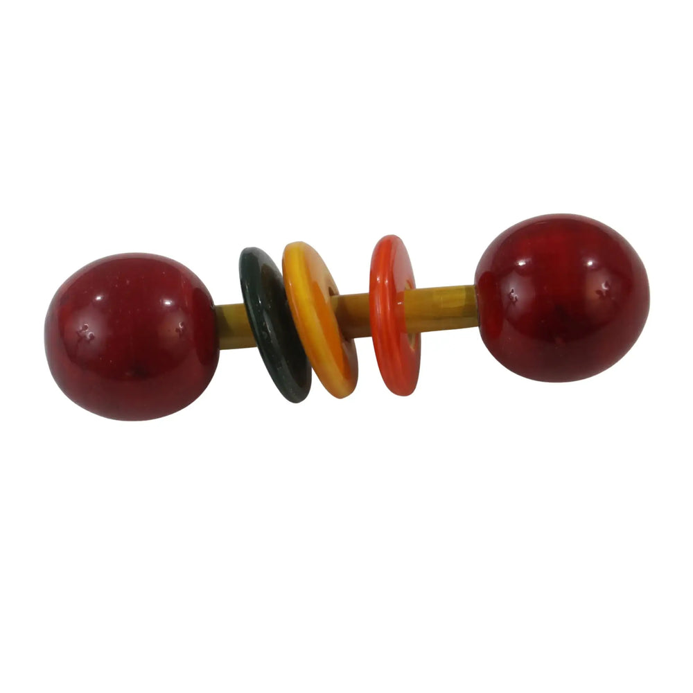 Non toxic dumbbell shaped baby rattle toy