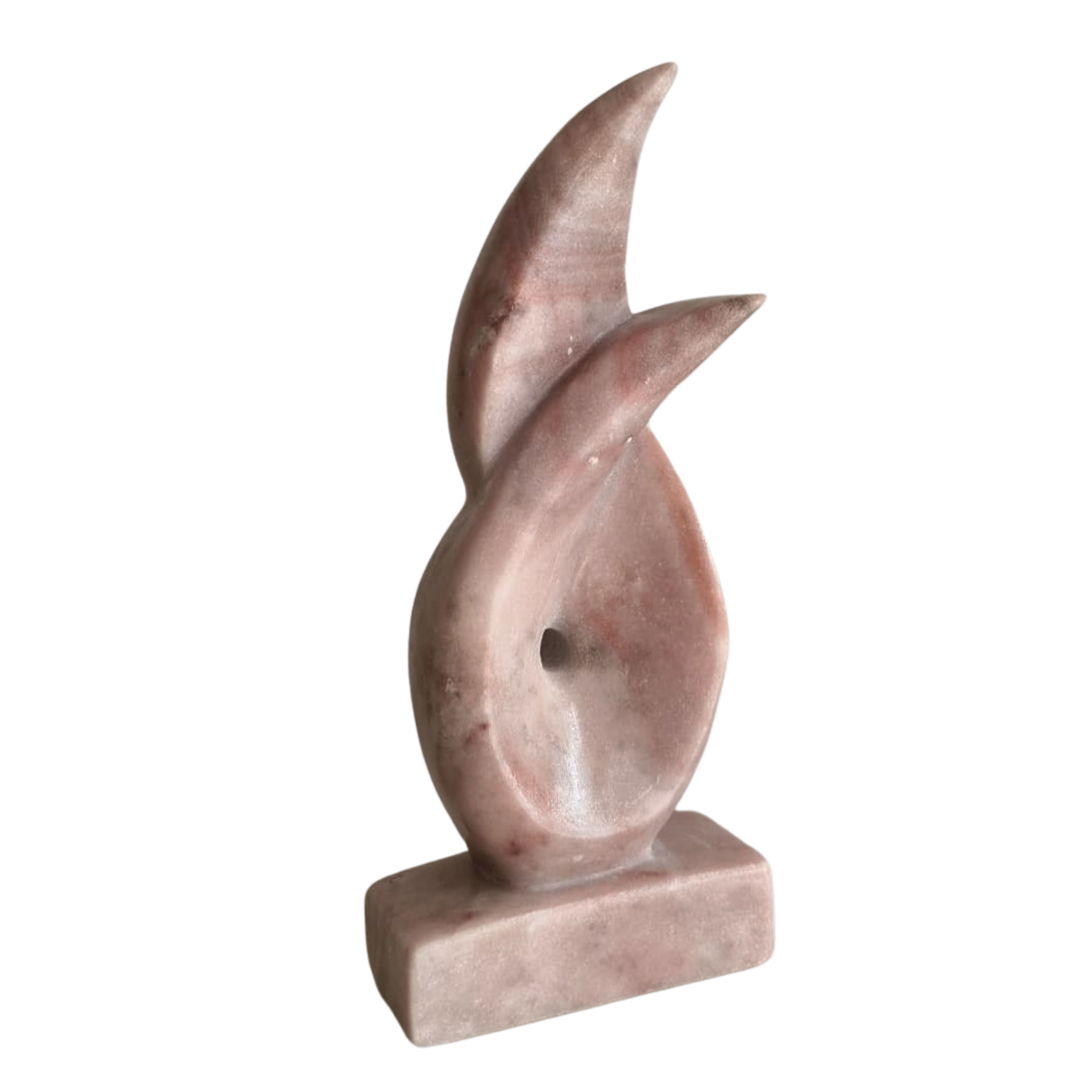 Flame Form Marble Sculpture – Hand-Carved Stone Accent for Modern Spaces   Marble