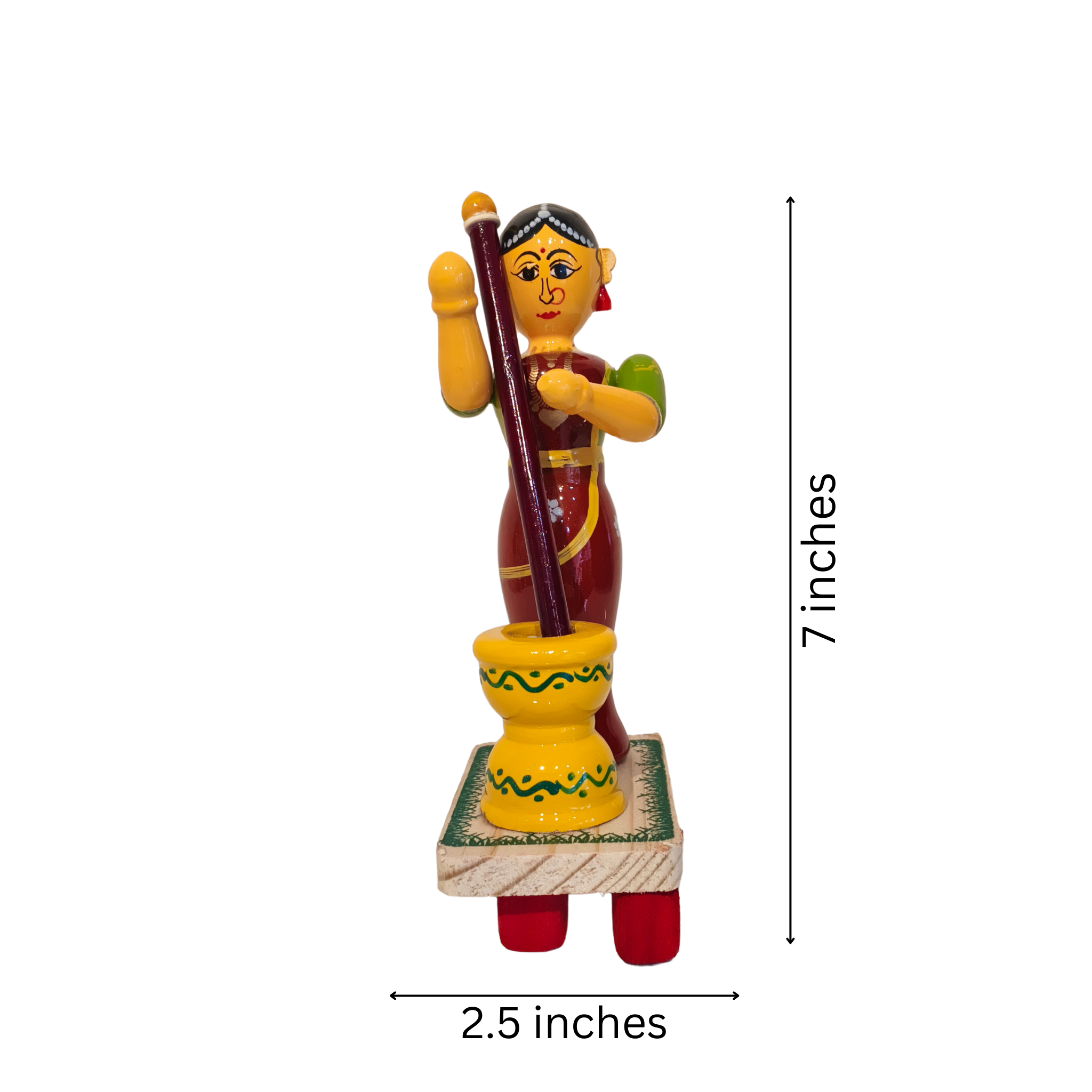 The Village Pounding Woman – Etikoppaka Wooden Craft