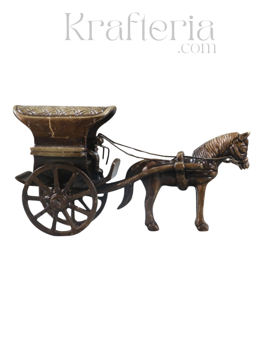 Antique Brass Horse Chariot – Exquisite Craftsmanship from India